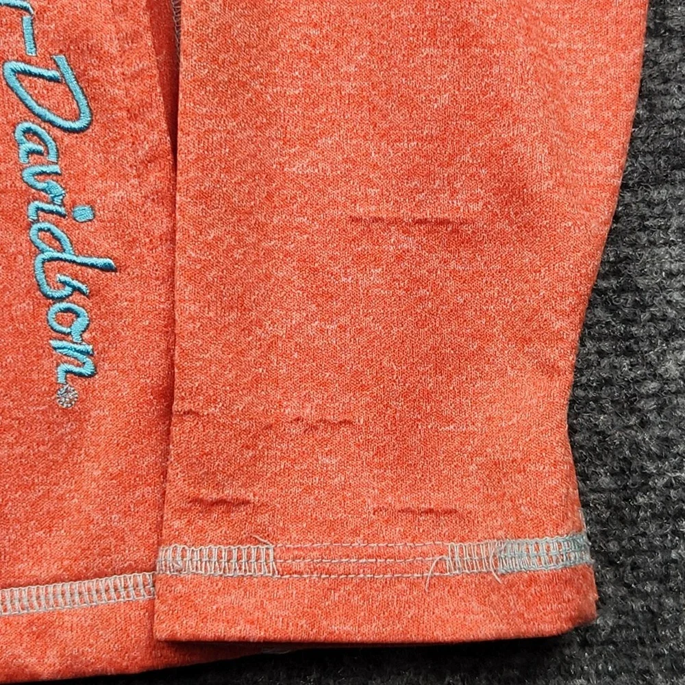 Harley-Davidson Performace Sweatshirt Womens Medium Orange Zip Lightweight Jaket